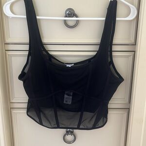 NEW WITH TAGS Black Mesh Corset Tank